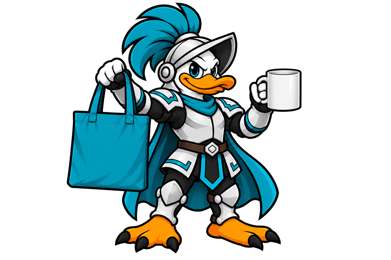 Iron Drake duck mascot with promotional products